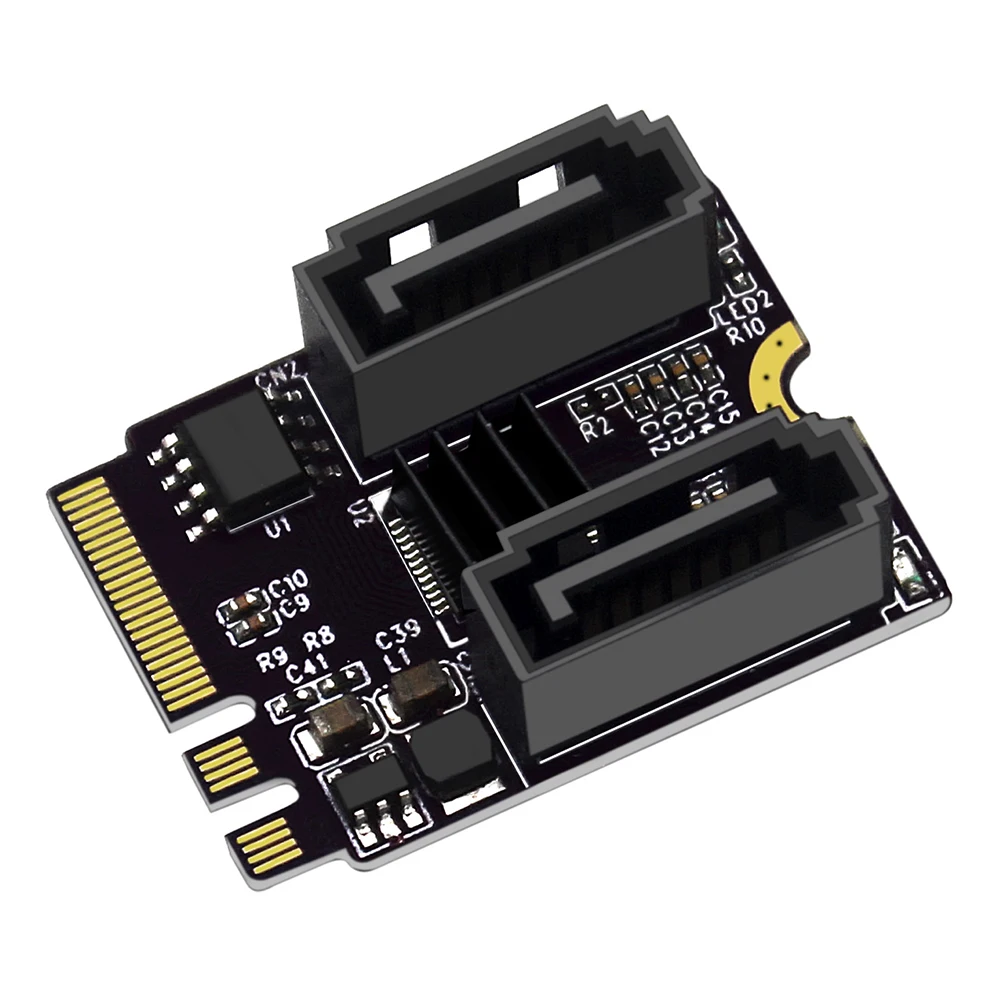 

M2 To SATA3.0 Expansion Card Adapter PCI-E3.0 KEY A + E WIFI M.2 To SATA Converter Card Without Driver Installation JMB582 Chip