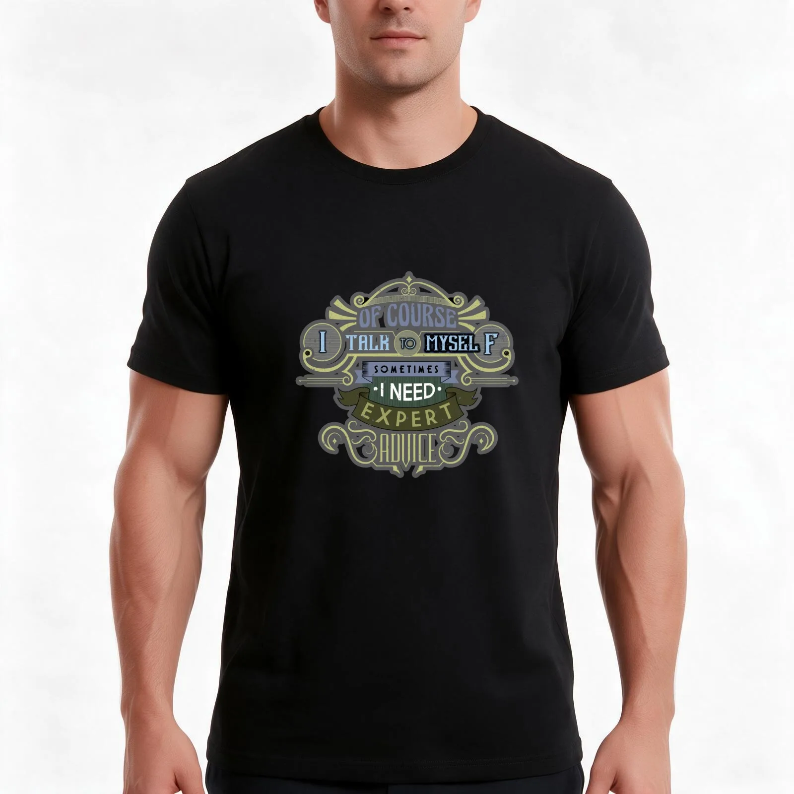 Of Course I Talk To Myself Art Design T-Shirt, Summer Casual Cotton Tee, Oversized Streetwear Tops, Vintage Graphic Print