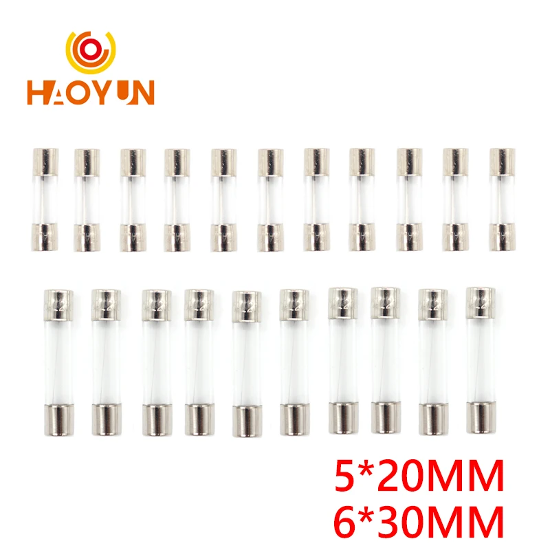 【10PCS】One Sell 5*20mm 6*30mm Fast Blow Glass Tube Fuses 5x20 6x30 mm 250V 0.5 1 2 3 4 5 6 8 10 15 20 25 30 A AMP Fuse