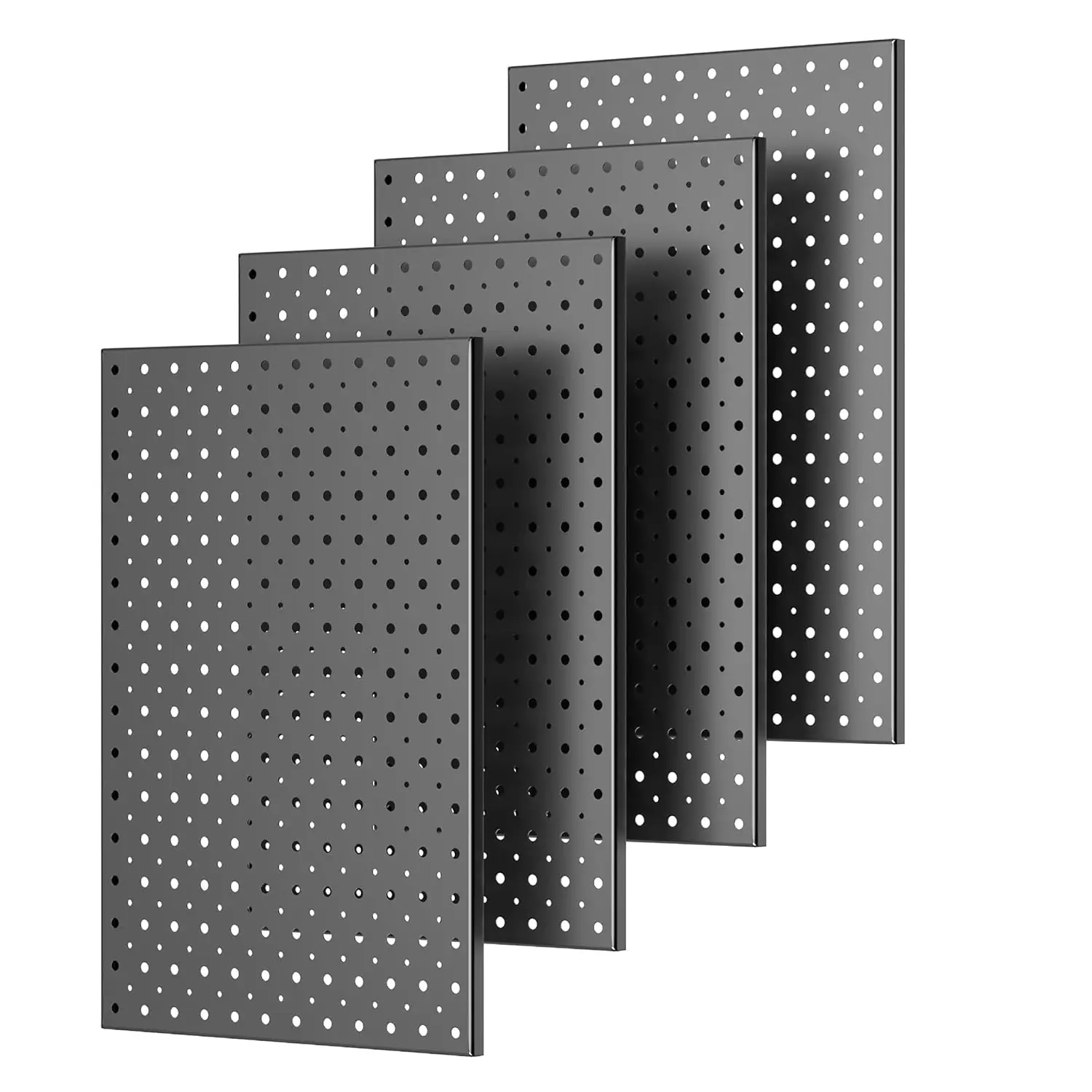 

Стальные перфорированные панели для инструментов, 16 x 12 дюймов, усиленные, черные, настенные, набор из 4 штук, система хранения для гаража