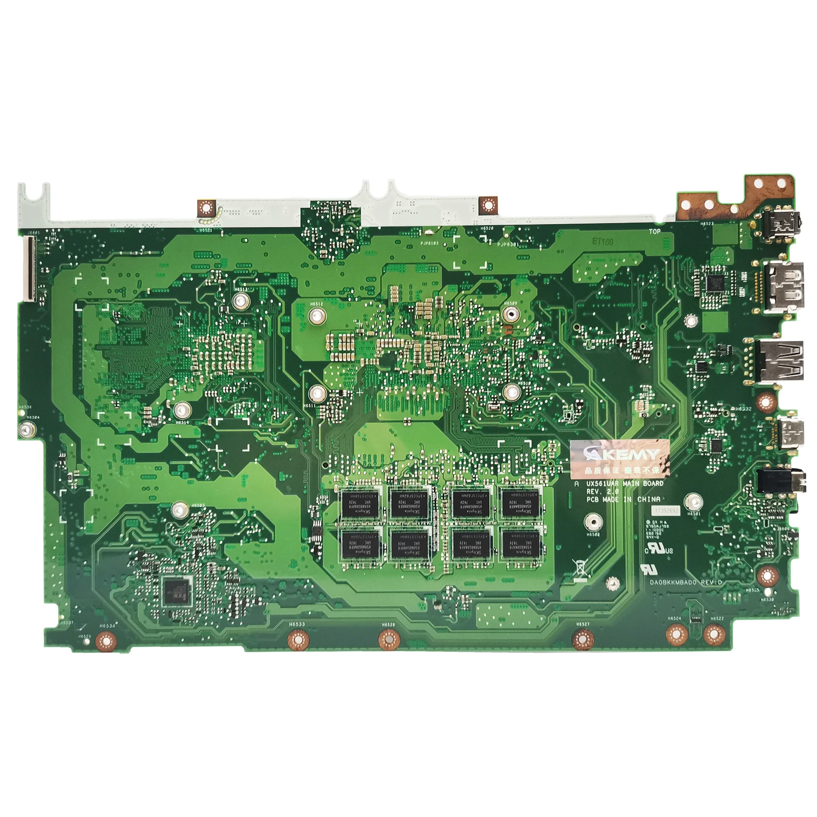 Placa base UX561UA para ordenador portátil, placa base para ASUS UX561UAR Q505UAR Q525UA Q525UAR Laotop CPU I3 I5 I7 8th Gen 8G-RAM