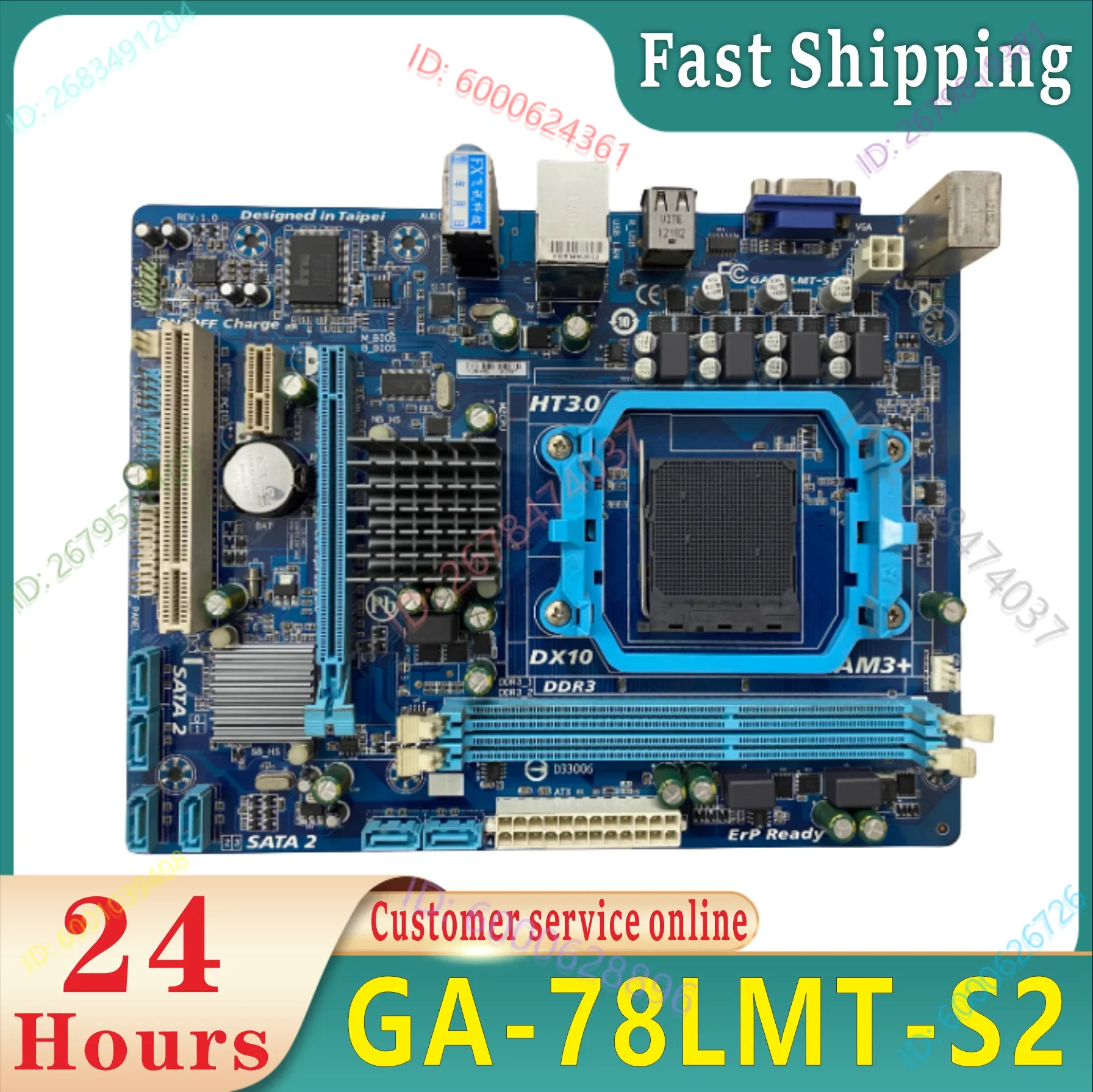 

GA-78LMT-S2 desktop board 760G DDR3 USB2.0 16G slot AM3+/AM3 78LMT S2 computer board 100% original testing