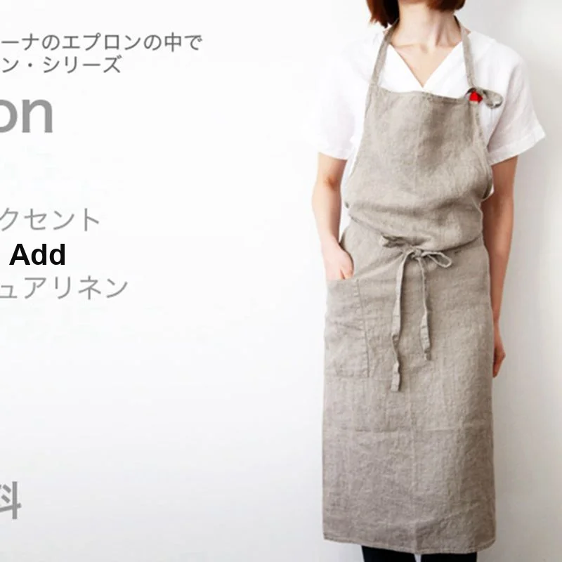 Apron Linen Material Simple Styling Protective for Beauty and Manicure Working Scenarios