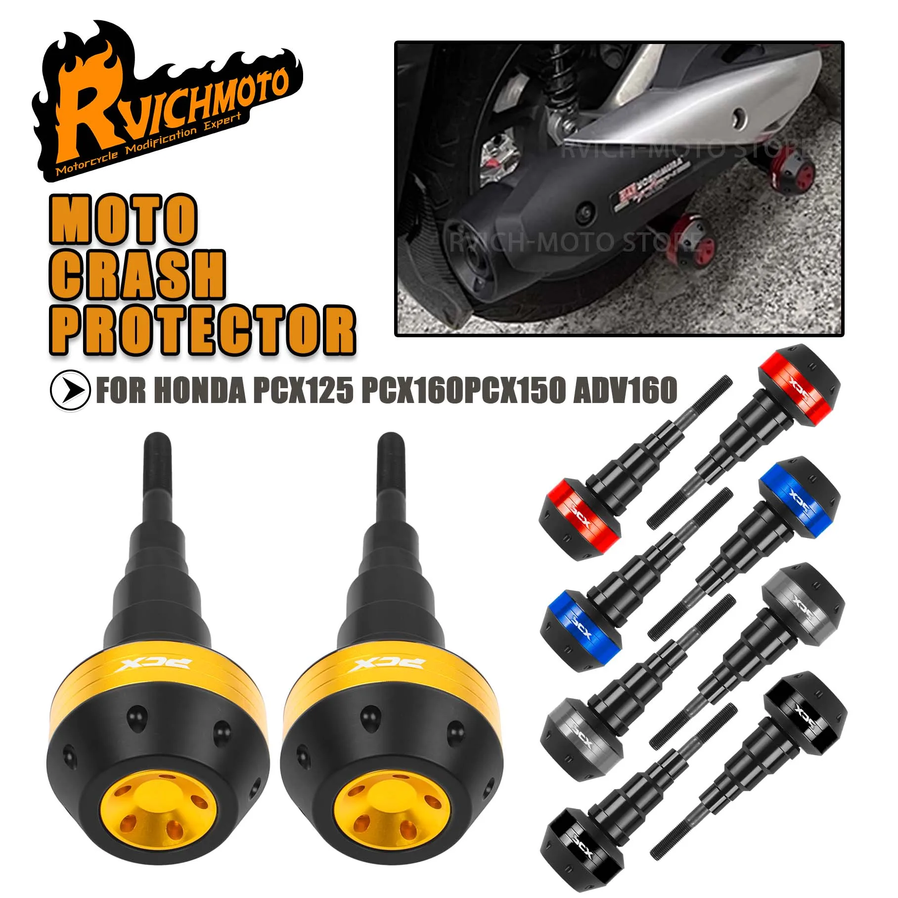 

125 PCX 150 мотоциклетный слайдер с защитой от падения для Honda PCX125 PCX 160 ADV PCX150 NMAX 155 с универсальным винтом M10