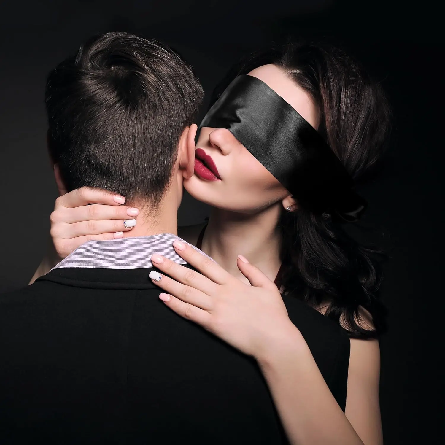Satin Sleep Mask - Comfortable Eye Mask Blindfold for Women Men Soft Adjustable Blackout Eye Cover Shade for Night Sleeping Trav - view 2