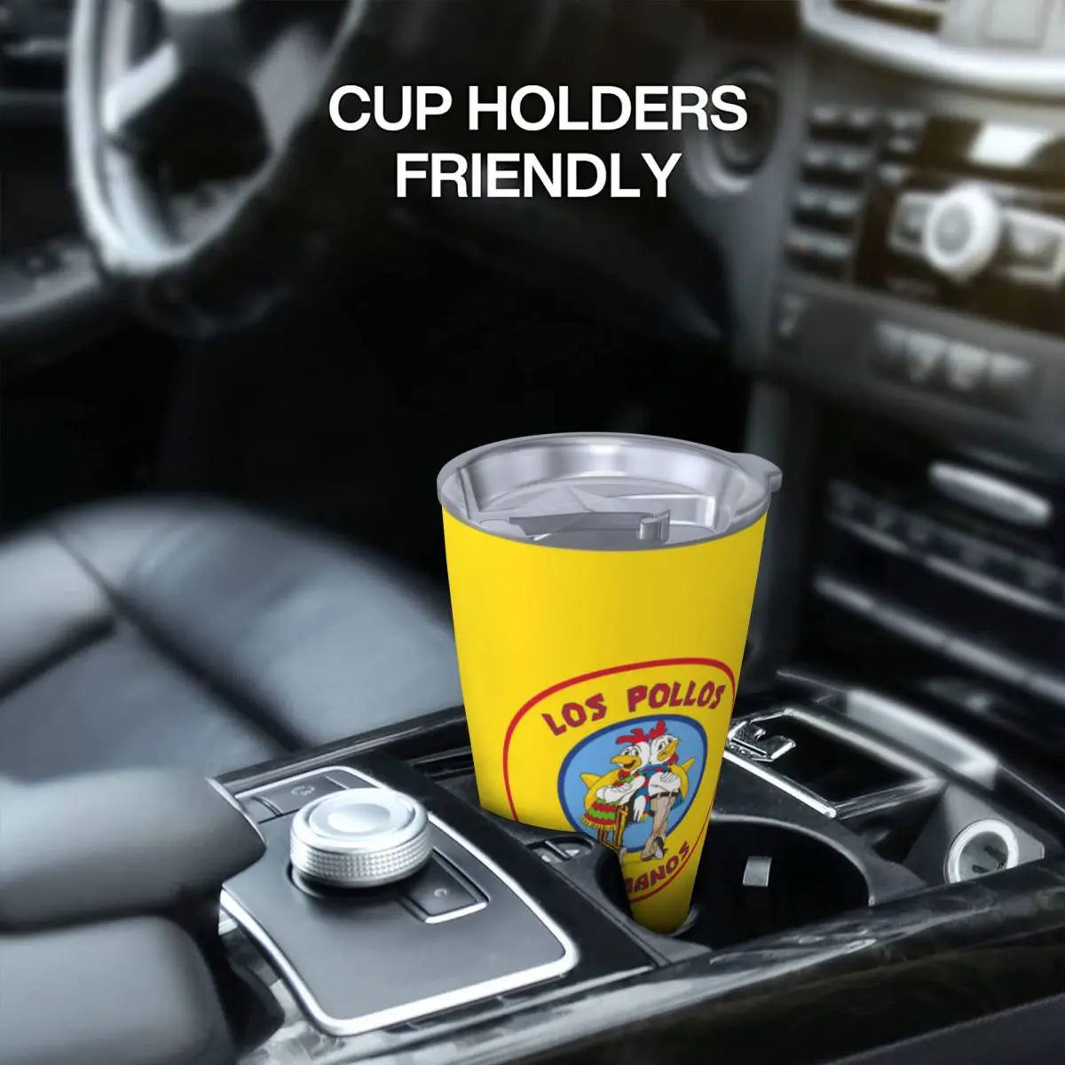 Breaking Bad Los Pollos Hermanos Tumbler Vacuum Insulated Chicken Brothers Thermal Cup with Lid Straw Mugs Water Bottle, 20oz