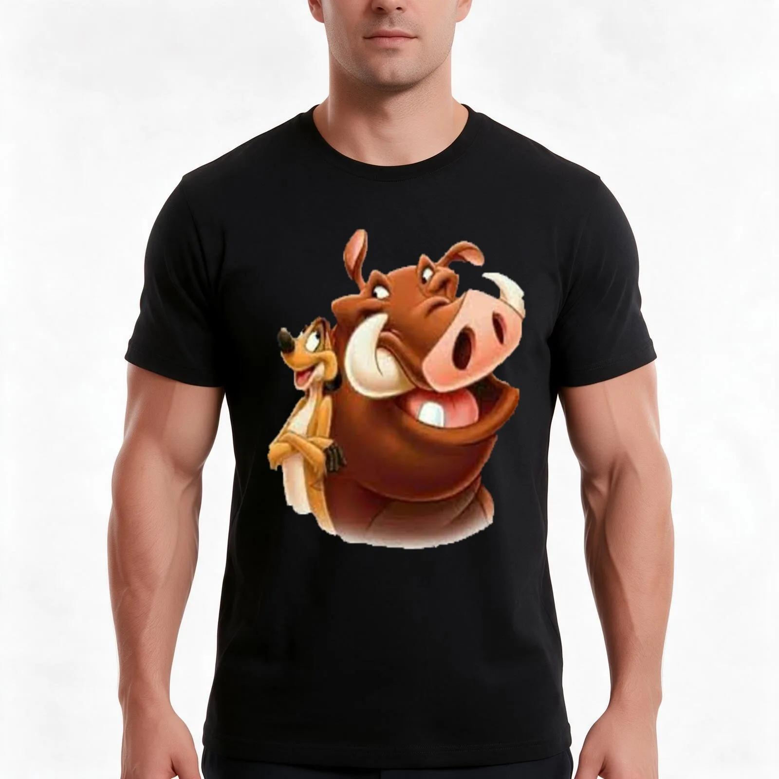 Resilient companions, embracing life. Unlikely bond, overcoming strife. T-Shirt, Summer Casual Cotton Tee, Vintage Graphic Print