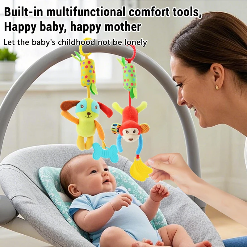 

Новые мягкие сенсорные погремушки-игрушки для малышей в виде животных, подвесные погремушки для раннего развития новорожденных 0-24 месяцев, прорезыватель