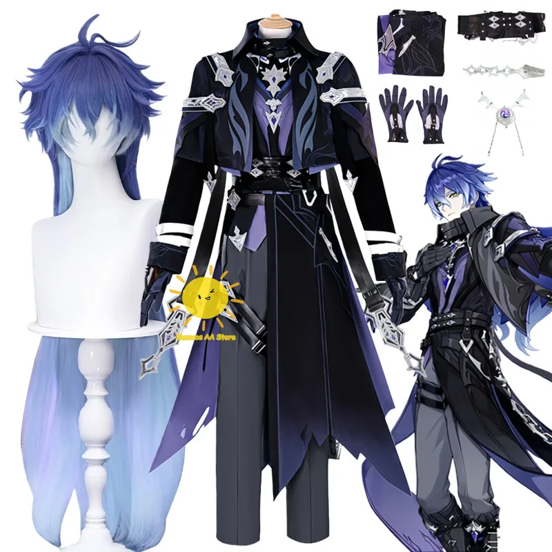 Spiel Kyryll Chudomirovich Flins Cosplay Genshin Impact Cosplay Kostüme Mantel Handschuhe Bund Flins Anzug Halloween Cos Erwachsene Männer