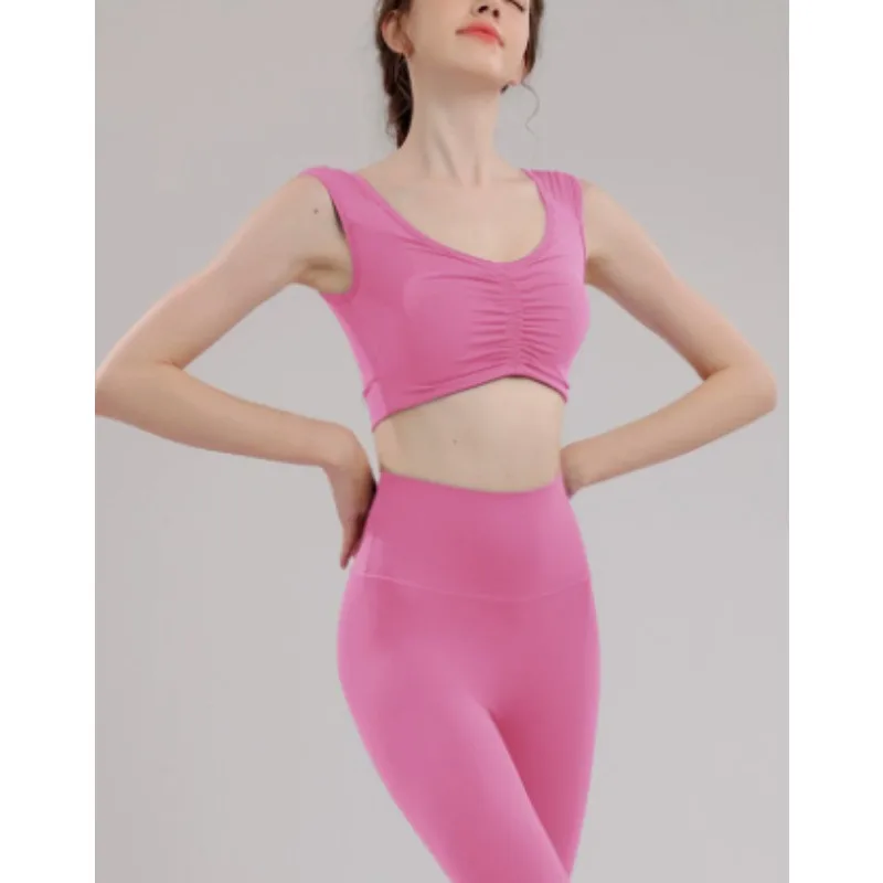 مجموعة سترة التجاعيد للنساء، حمالة صدر مقاومة للصدمات، تشكيل مزاجه، رياضة الجري، مجموعة سراويل اللياقة البدنية