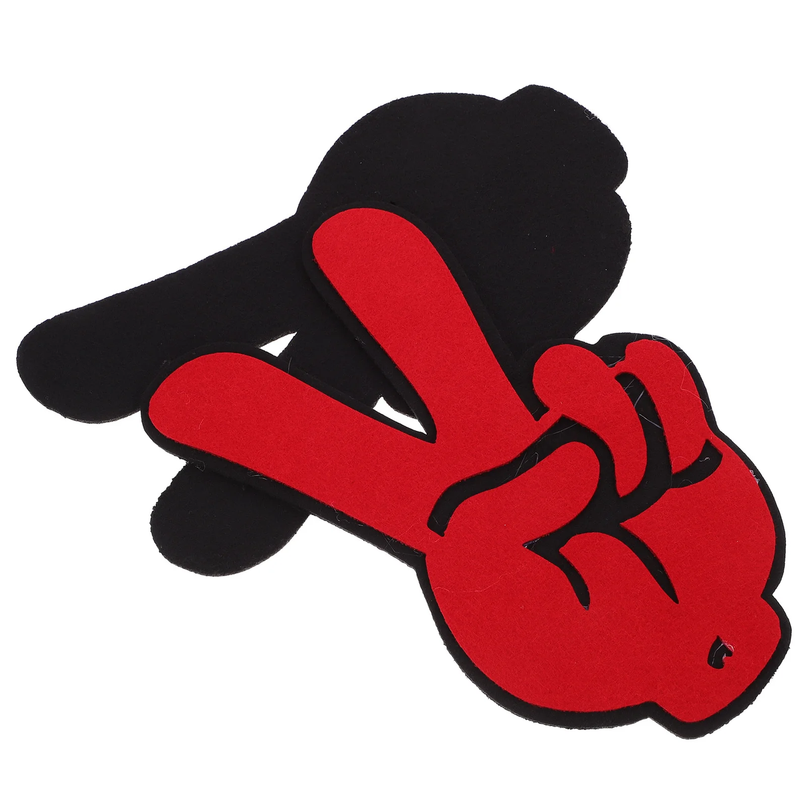 

2Pcs Cheer Finger Felt Cloth Victory Hand Gesture Soft Comfortable Cheerleading Supplies for Sports Games Party Cheering Props