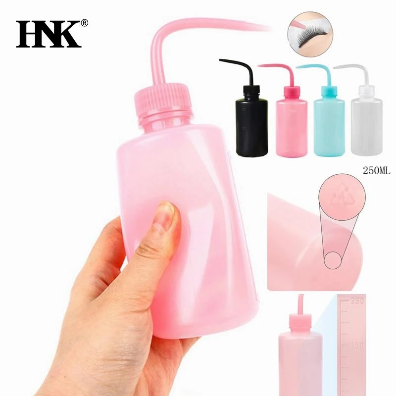 250ml Clean False Eyelashes Elbow Pot Squeeze Bottle Washing Bottle Laboratory Measuring Bottle Supply With Scale 4 Colors