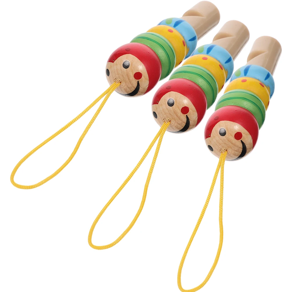 

3pcs Wooden Whistle Toy Kids Instruments Toddler Musical Toys Mini Wood Safe Practical Sound Tuned Tested Gifts