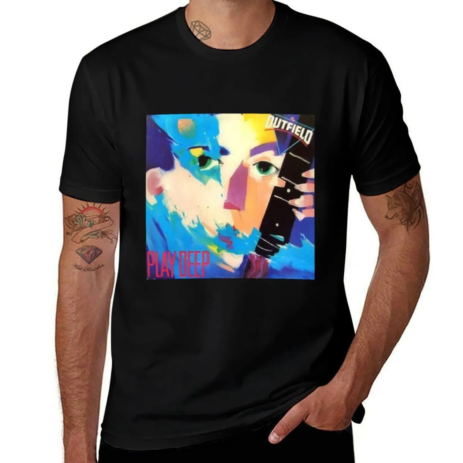 

The Outfield Play Deep - Large Prints T-Shirt essential t shirt t shirts for man pack cotton T-Shirt