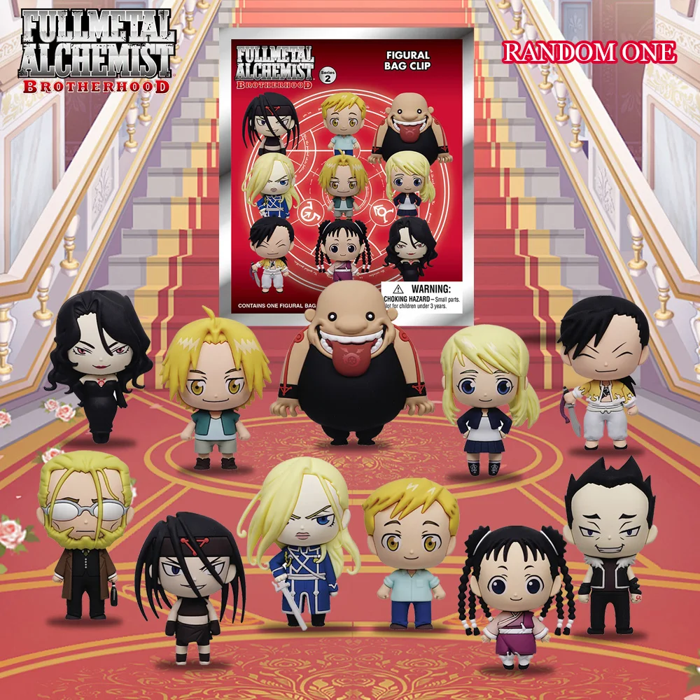 1 unidad de llavero de clip de One Piece con licencia oficial de Fullmetal Alchemist, en bolsa sorpresa, con diseño aleatorio, para decoración de escritorio y hogar