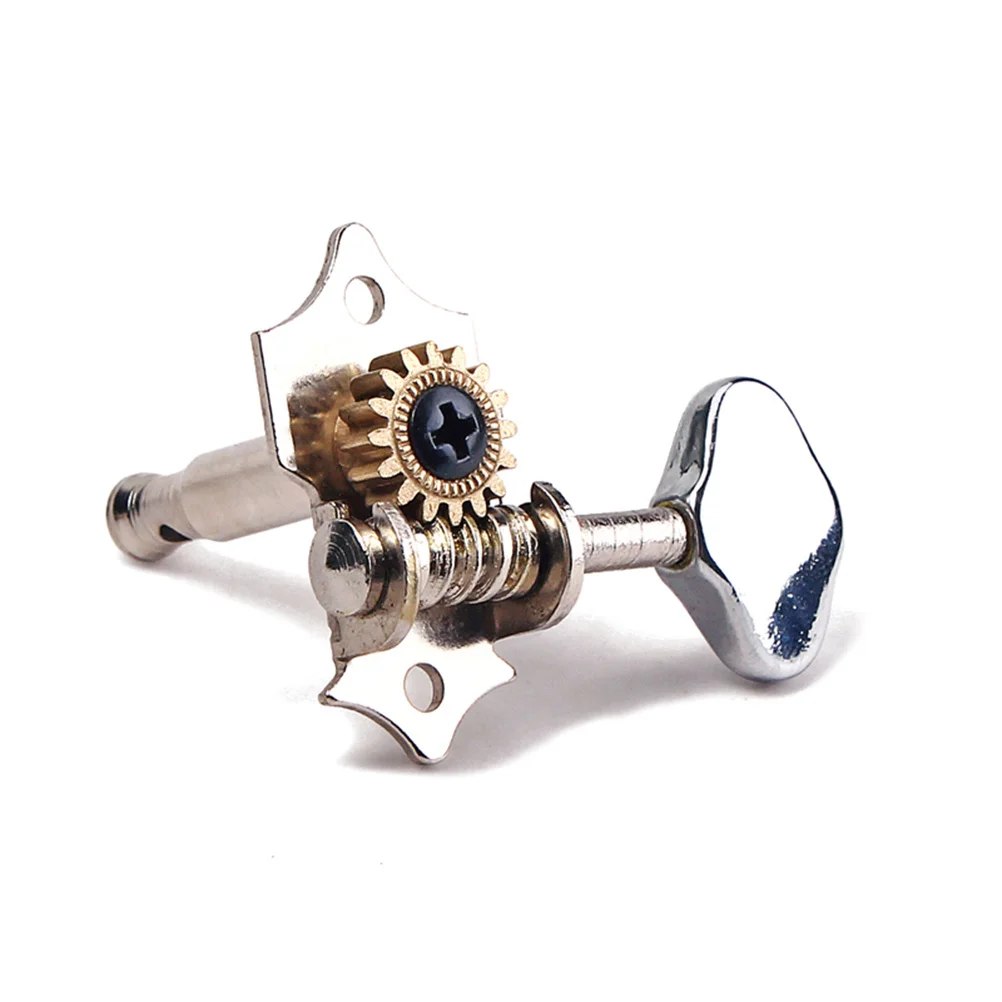 

Chrome Tuning Pegs Machine Heads 2R2L Replacement for 4 String Ukulele Guitar Bass Durable Long Lasting Tuning Pegs