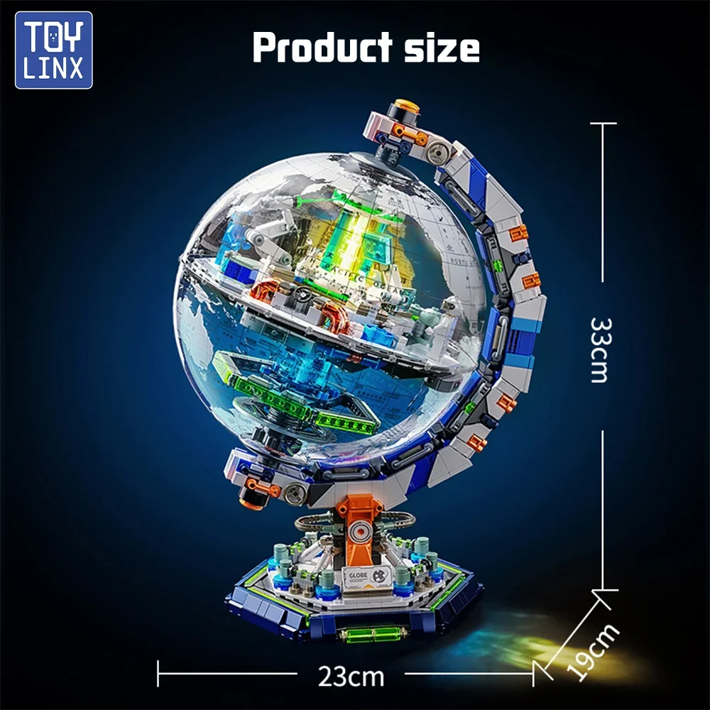 Creative Technology Space Station Transparent Globe Building Blocks High Tech Construction Bricks Set Toy Gifts For Children New