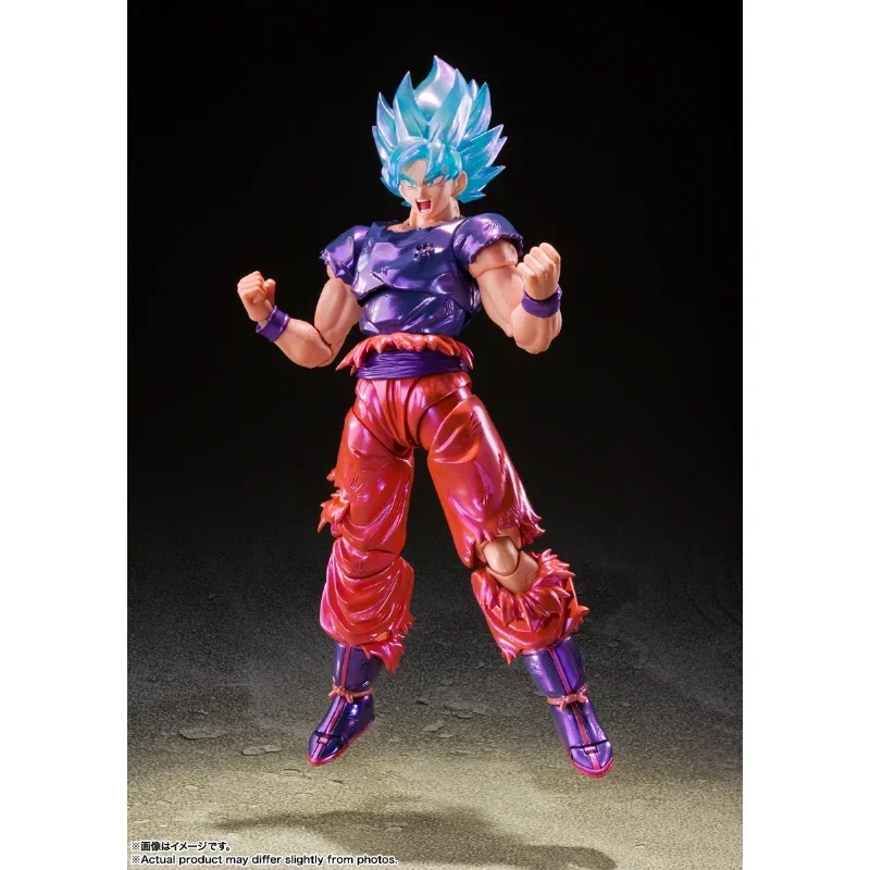 In Stock Bandai Original Dragon Ball SHF VJump 30th Super Saiyan God Son Goku Kaio-Ken Anime Action Figures Models Collector