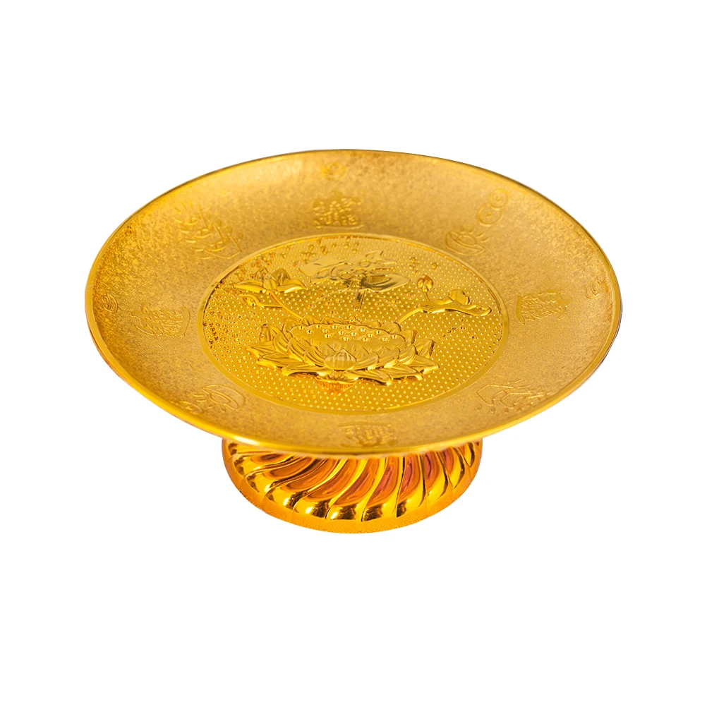 

1Pcs Design Buddhist Offering Tray Sturdy Plastic Fruit Plate Retro Style Temple Sacrifice Storage Dish East Asian