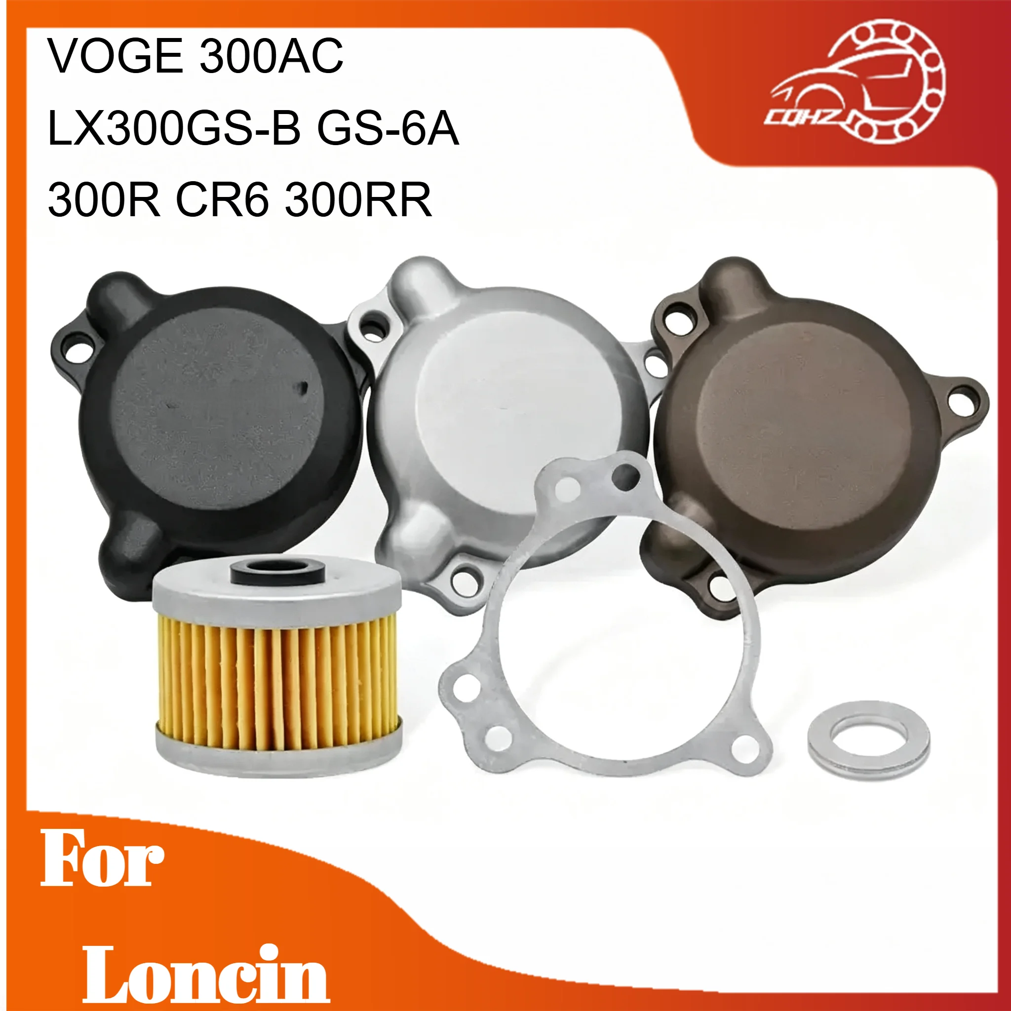 Motorcycle Oil Filter Gasket Filter Element Cover For Loncin Voge 300R 300RR LX300-6A 6F LX300GS-B GS-6A 300AC 300GY RALLY 300DS