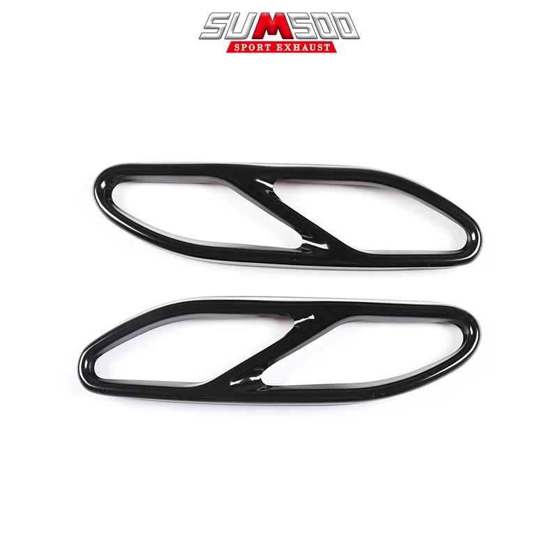 1 زوج يغطي الكسوة لمرسيدس S R Class GL GLA GLC الفولاذ المقاوم للصدأ قطع غيار السيارات الخلفية العادم الخمار غطاء أنبوب طرفي قطع غيار السيارات #3