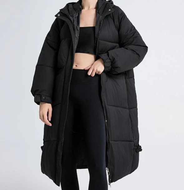 New Style Thickened Long Fur-lined Fashionable Cotton Coat with Loose Hood Cotton Suit