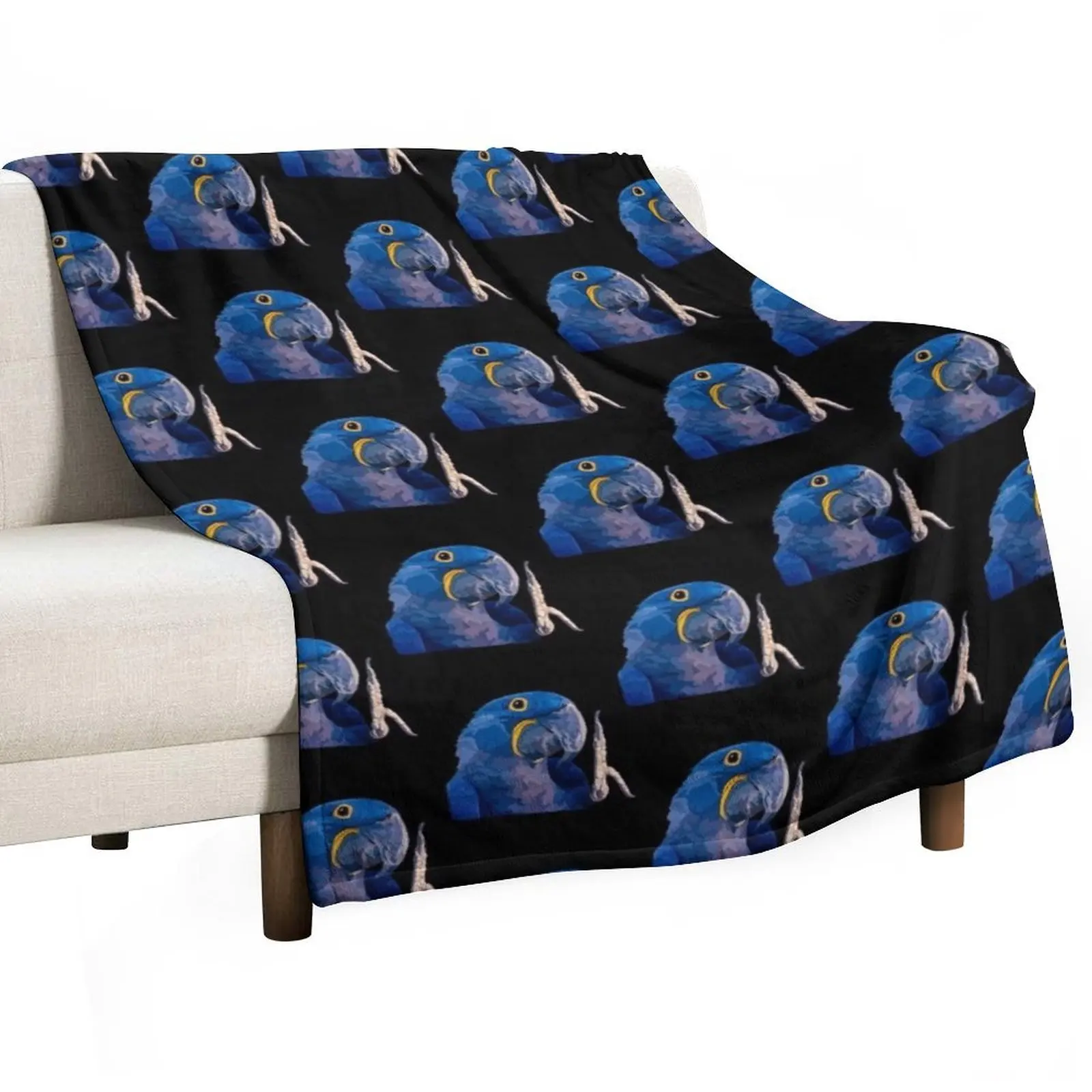 

H is for Hyacinth Macaw Throw Blanket for winter Decorative Sofas Bed covers Extra Large Throw Blankets
