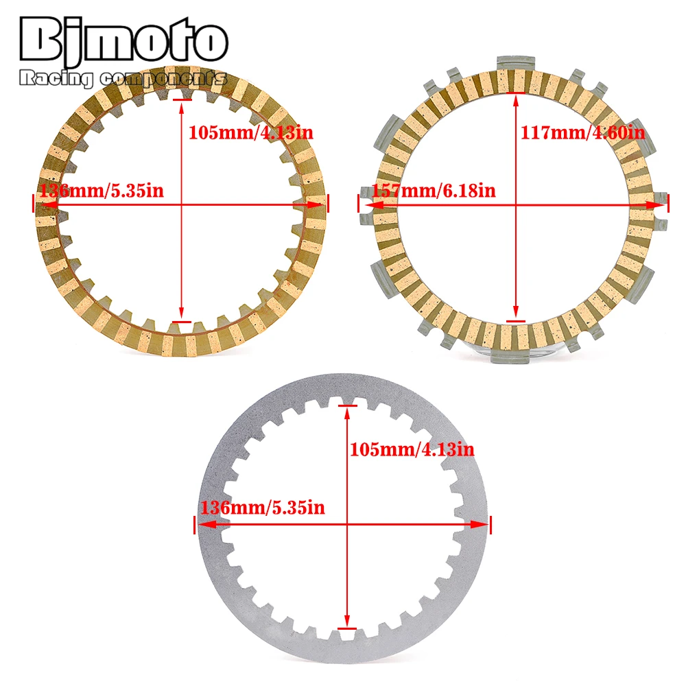 Clutch Friction Plates Disc Kit For Yamaha XP500 TMAX T-MAX 500 T-MAX500 2001-2011 5GJ-16321-00 5GJ-16325-00 5GJ-16324-00