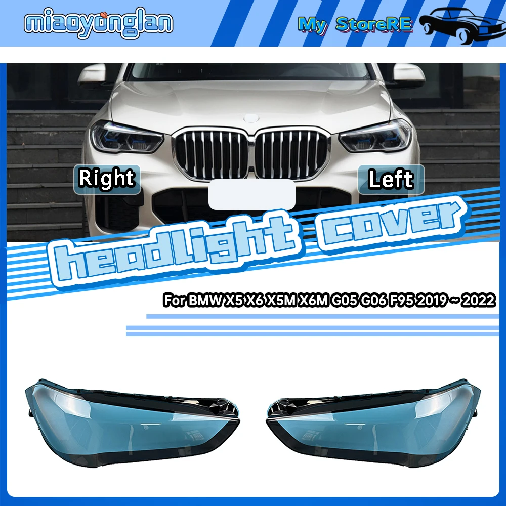 

For BMW X5 X6 X5M X6M G05 G06 F95 2019 2020 2021 2022 Headlamp Cover Transparent Lampshade Headlight Shell Lens Plexiglass