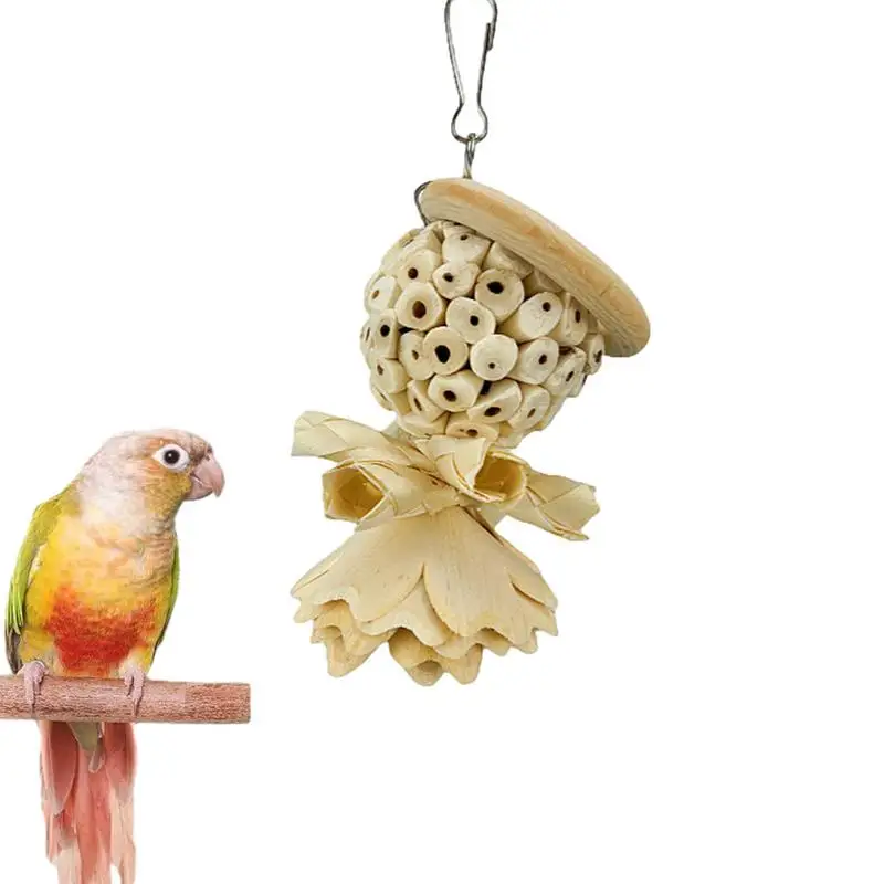 Bird Chew Balls Hang Natural Eco-Friendly Enrichment Toy For Bird Cage Natural Eco-Friendly Enrichment Toy Wooden Parrot Toys