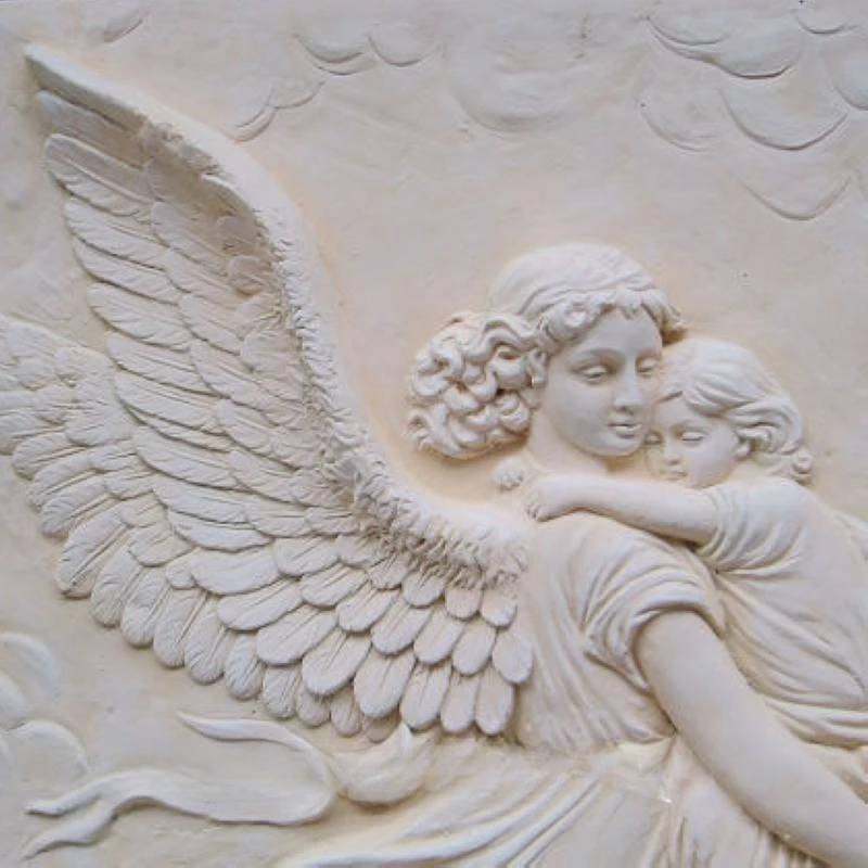 European home sculpture decoration guardian mother and son angel wall hanging new house decoration