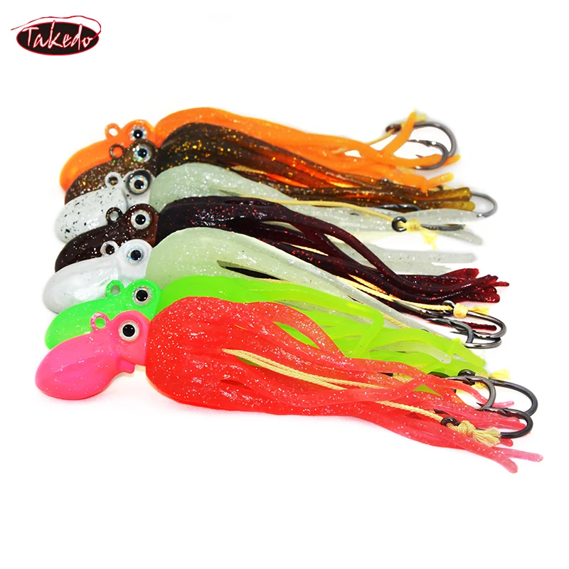 TAKEDO LG01 150g 200g 250g 300g 350g 400g 450g Octopus Lead Jig Head UV TPR With Hook Soft Fishing lures