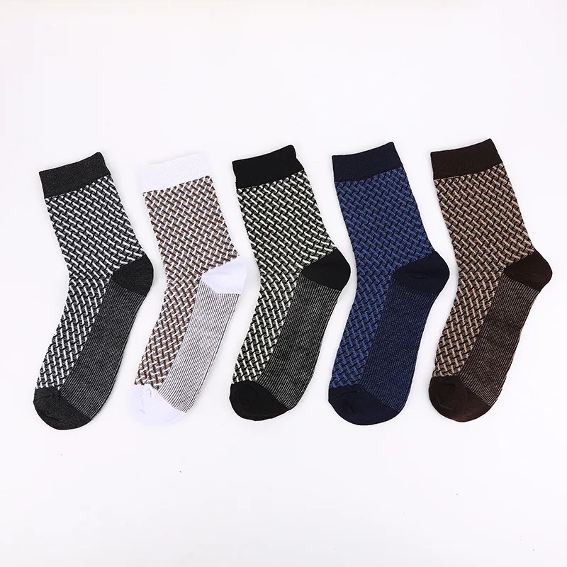 10Pcs=5 Pairs High Quality Bamboo Fiber Socks Men\'s Elite Casual Business Socks Wear Not Smelly Natural Antibacterial Socks