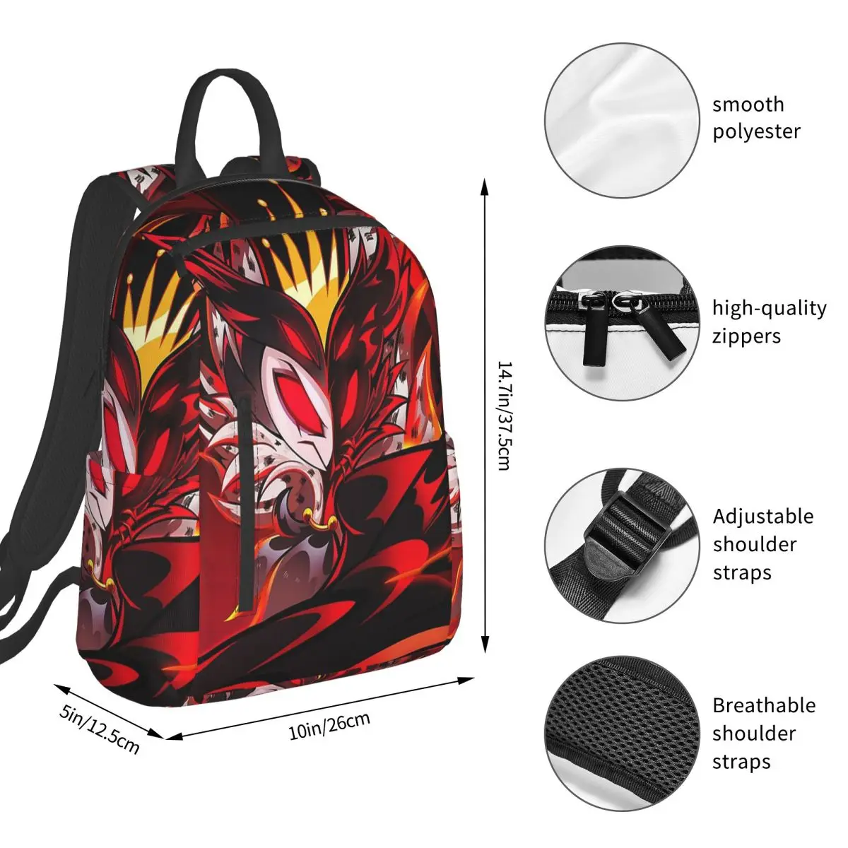 Helluva Boss Stolas Animated Horror Musical (2) Backpack Student BookBag Boys Girls School Bag Computer Shoulder Bags Men Women