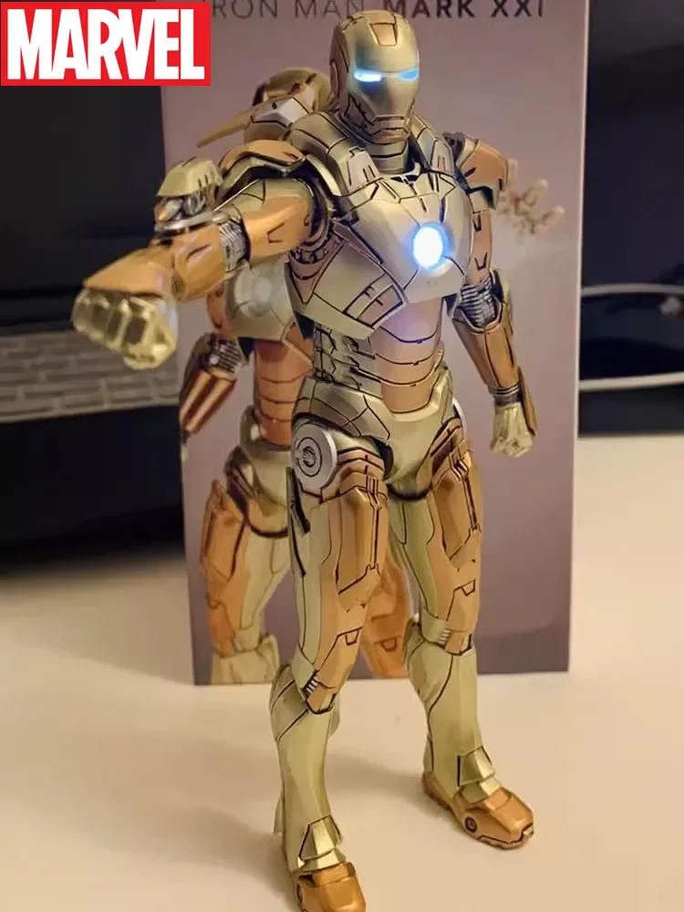 Marvel Iron Man Mk21 Mk47 Joint Movable Glow Alloy Hand Set Avengers 4 Surrounding Iron Man Soldier Doll Display Toy