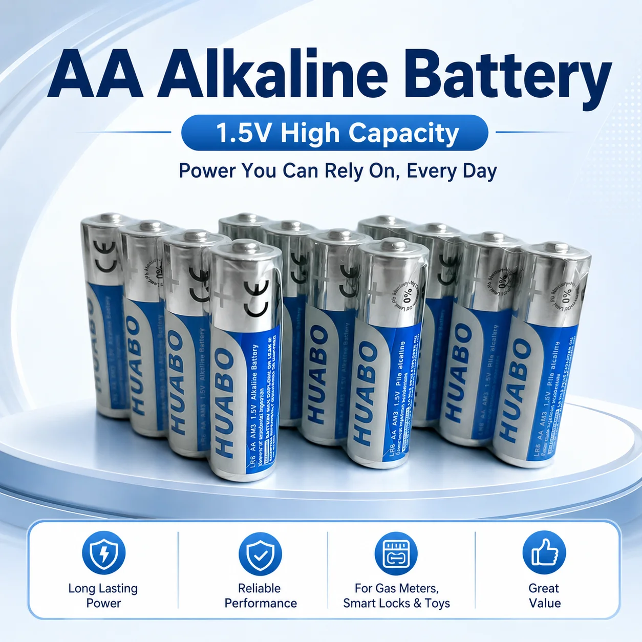 

Large Capacity AA AAA Alkaline Battery Disposable Dry Cell For Smart Lock Gas Meter Microphone Electric Razor
