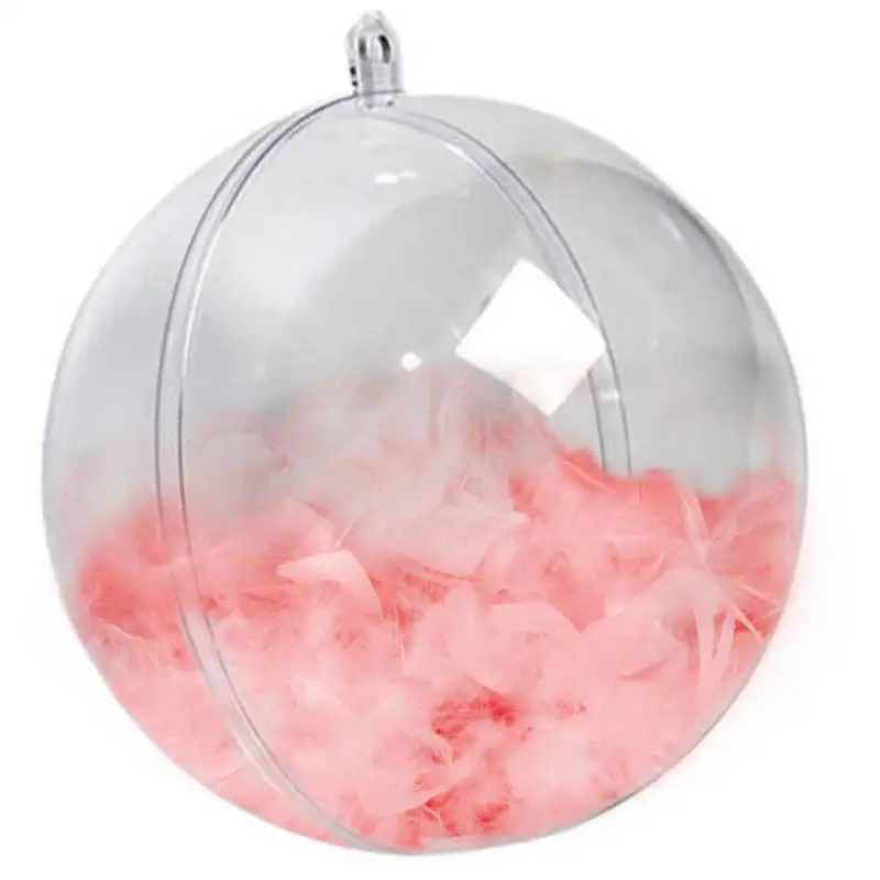 1pc Clear Can Open Plastic Hollow Ball Fillable Ornaments Ball Tiny Container DIYs Crafts for Wedding Christmas Party Home Decor