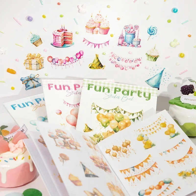 20Sheets per pack ambient scenery sticker book joyful party series choice material stickers School Supplies Scrapbook 181*118mm