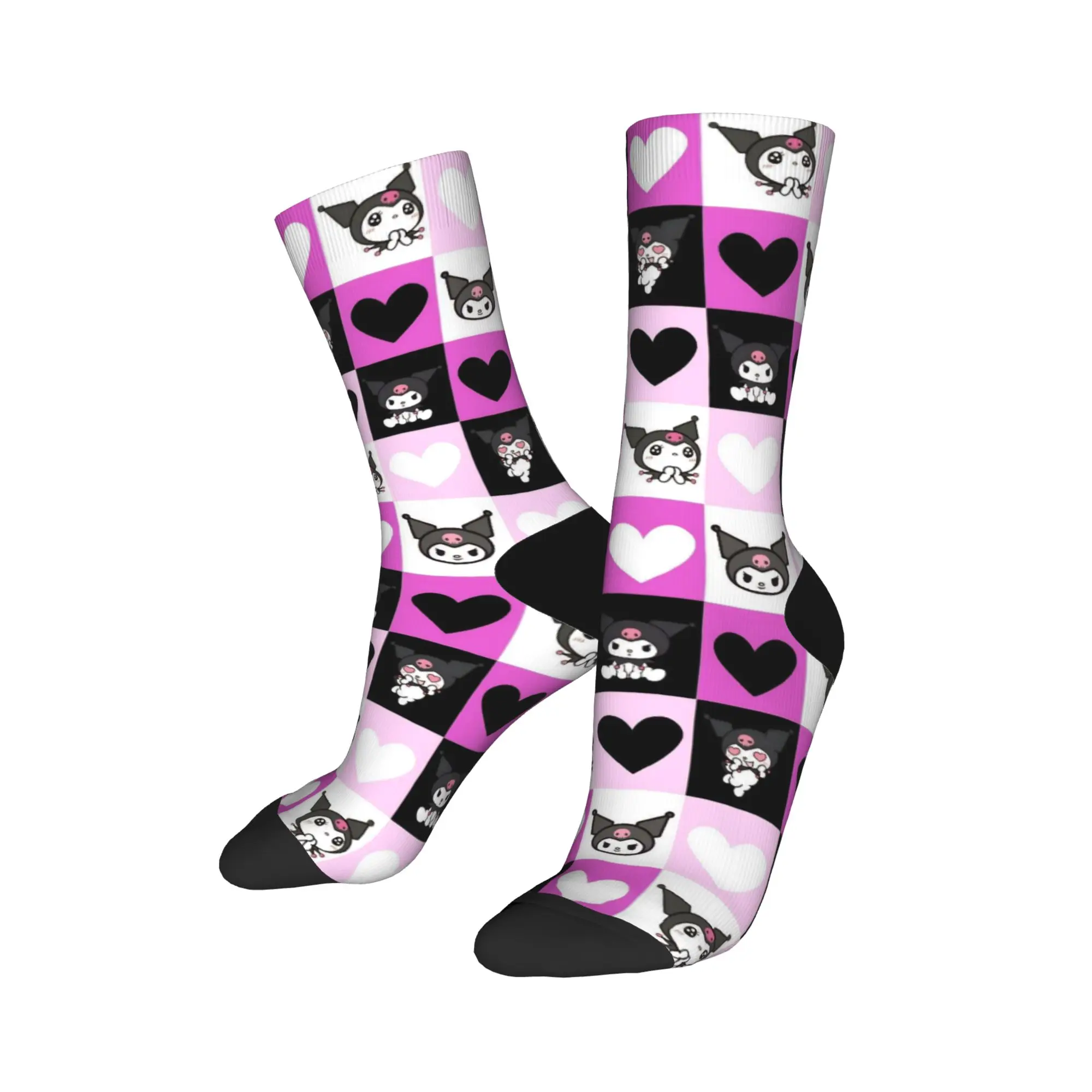 

Носки Kuromi для мужчин и женщин, модные носки из полиэстера, новинка весны, лета, осени и зимы, средние носки-трубы, подарок