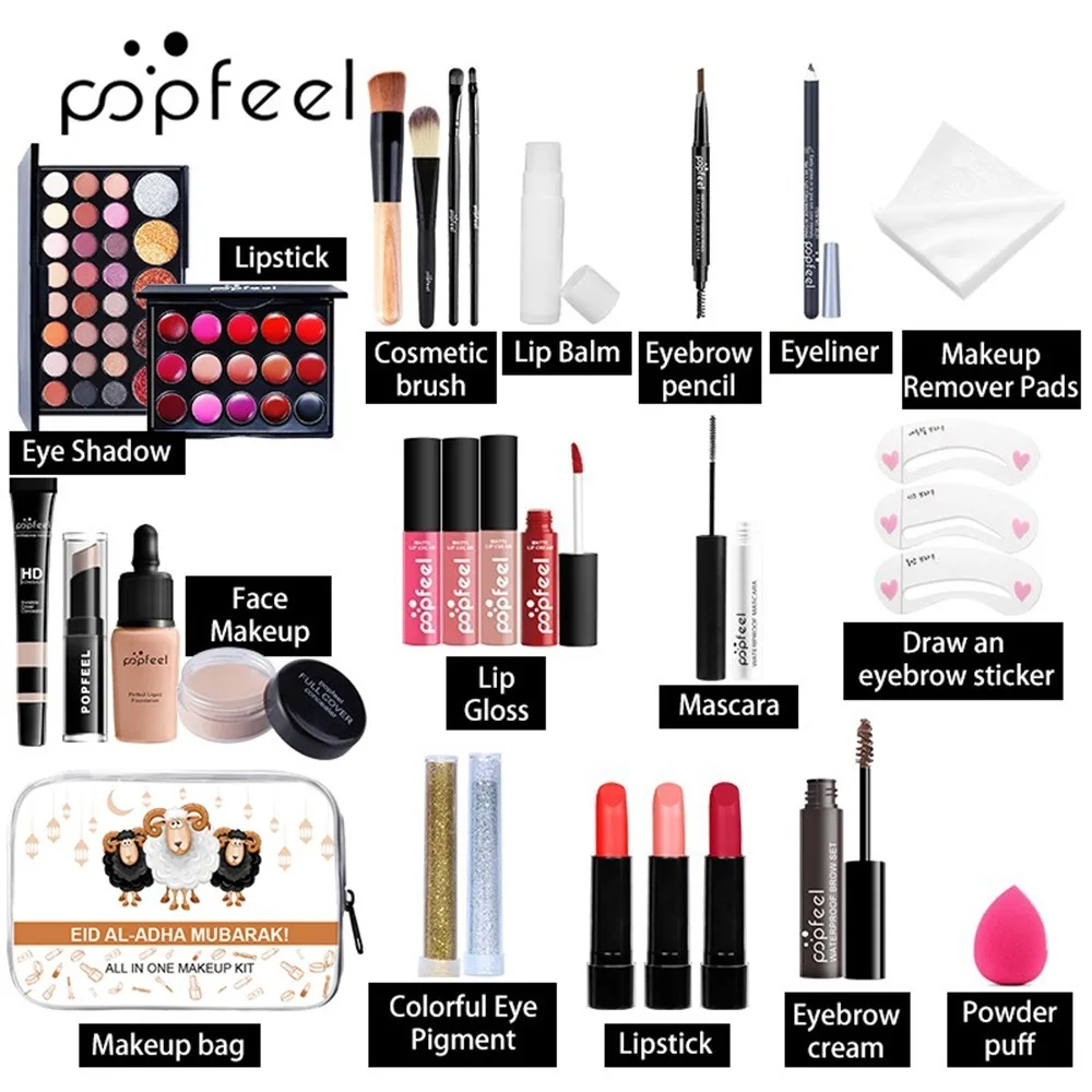 POPFEEL All In One Makeup Kit for Women Full Kit Set, All in One Makeup Sets Include Eyebrow Eyeliner Eyeshadow