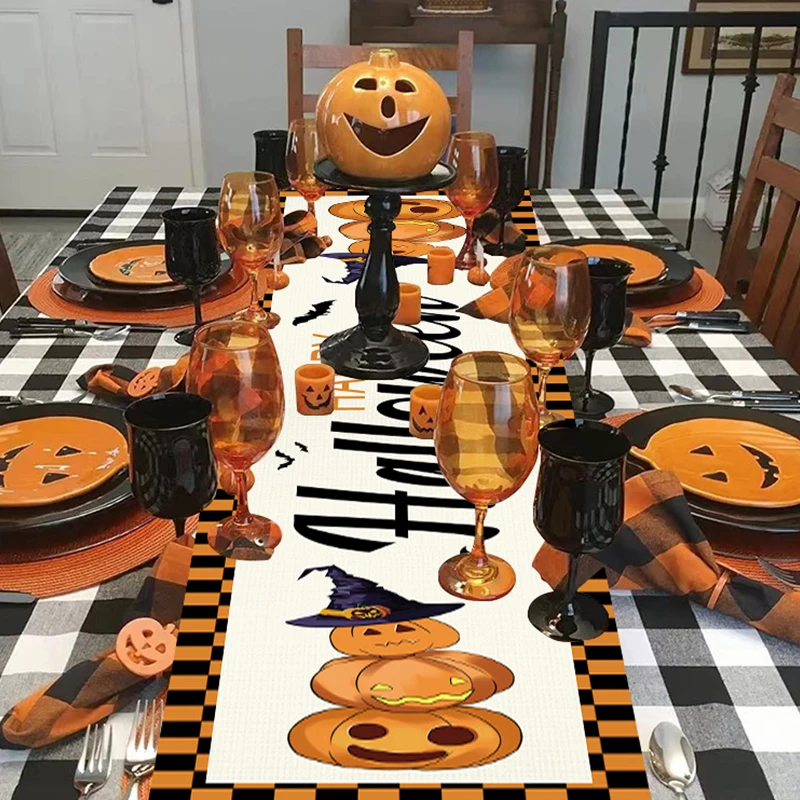 Indoor e Outdoor Dining Table Runner, abóbora Decorações, Outono, Thanksgiving, Holiday Decor