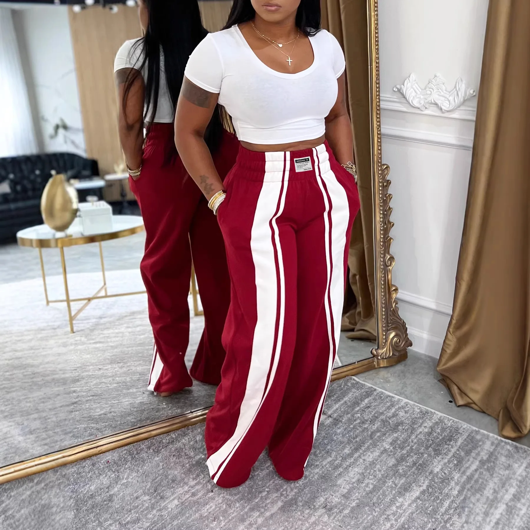 

Women's Pants 2026 New Street Fashion Trendy Vacation Pants Wide-leg Pants Female Trousers Casual Versatile Wide Leg Pants