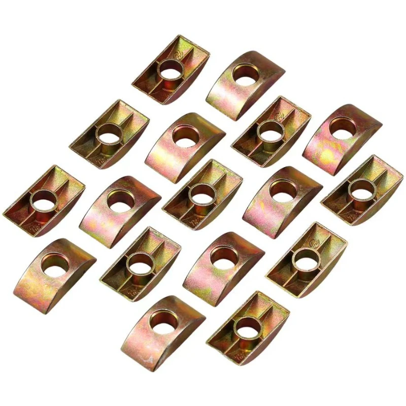 M8 galvanized/nylon half-moon furniture nut, internal-thread crescent nut