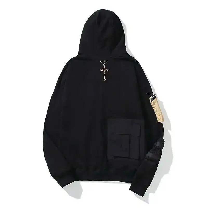 HKSH Spring Autumn New Men's Tide Dark Embroidered Cotton Pocket Sweater Safari Style Tactical Fashion Chic Hoodies Women HK0192