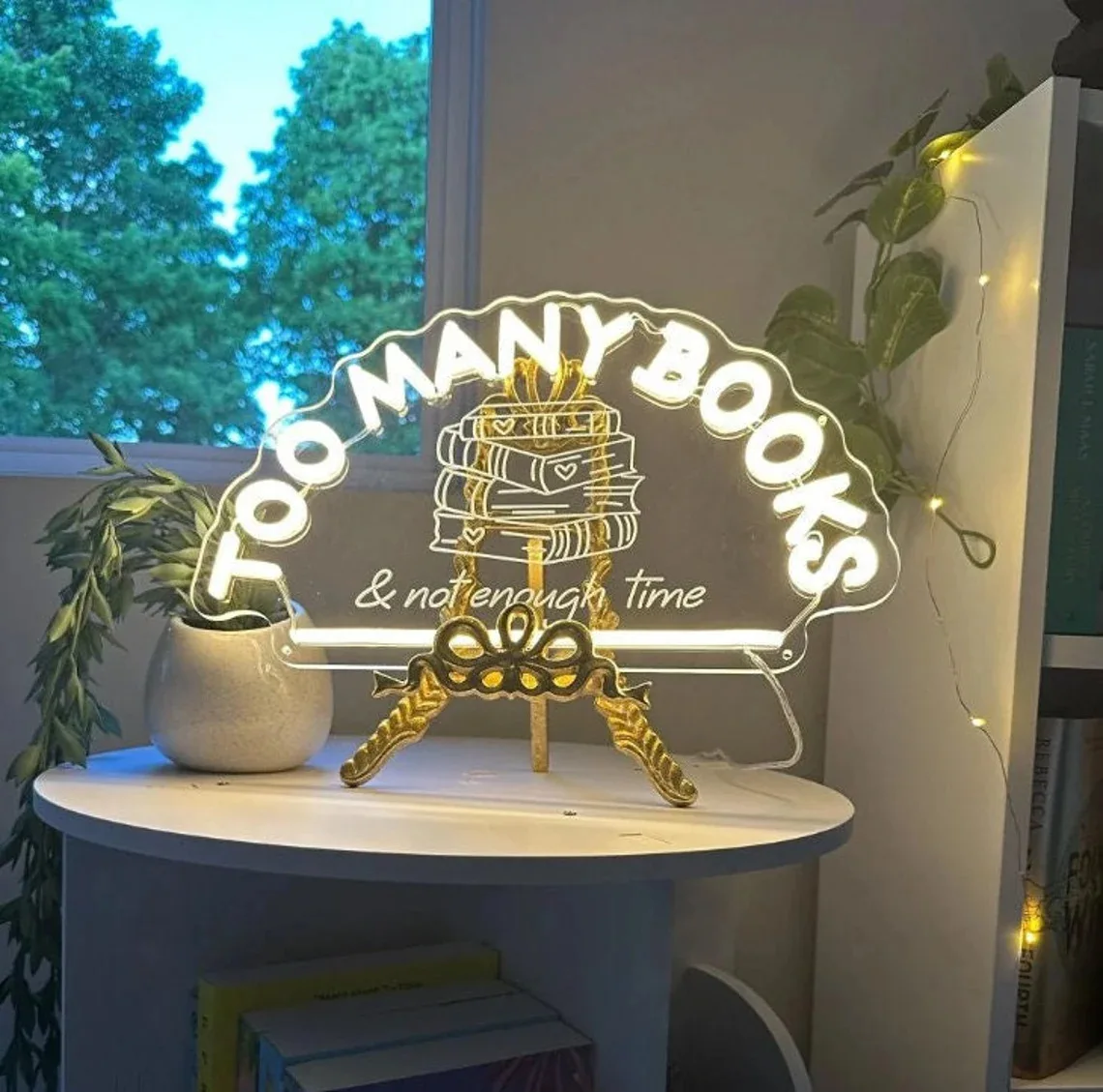 

Too Many Books Neon Sign Personalized Book Lover Decor Led Neon Light Sign Bookstore Business Wall Decor Book Room Night Lamp