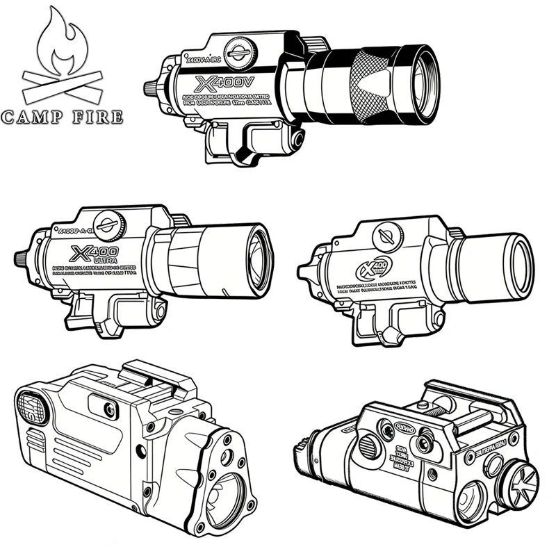 

Surefir X400 Series Compact Pistol Light X400-U X400-V Lightweight Portable Flashlight XC1 XC2-B SBAL-PL CNC Metal