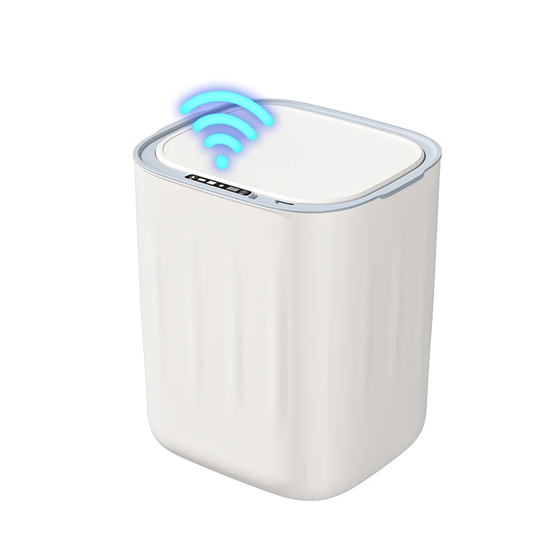 

ONEKA Automatic Motion Sensor Bathroom Trash Can with Lid Touchless Trash Bin Smart Garbage Can Plastic Wastebasket