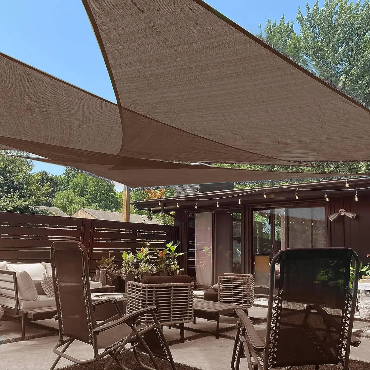 12'x24'x26.8' Triangle Sun Shade Sail HDPE Fabric 95% UV Block Patio Garden Backyard Deck Canopy, Customized