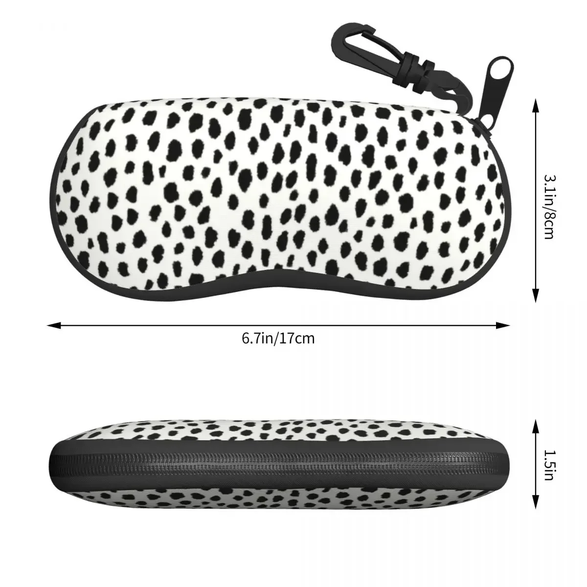 Classic Dalmatian Spots Eyeglass Glasses Case Men Women Soft Dog Polka Dot Sunglasses Protective Bag