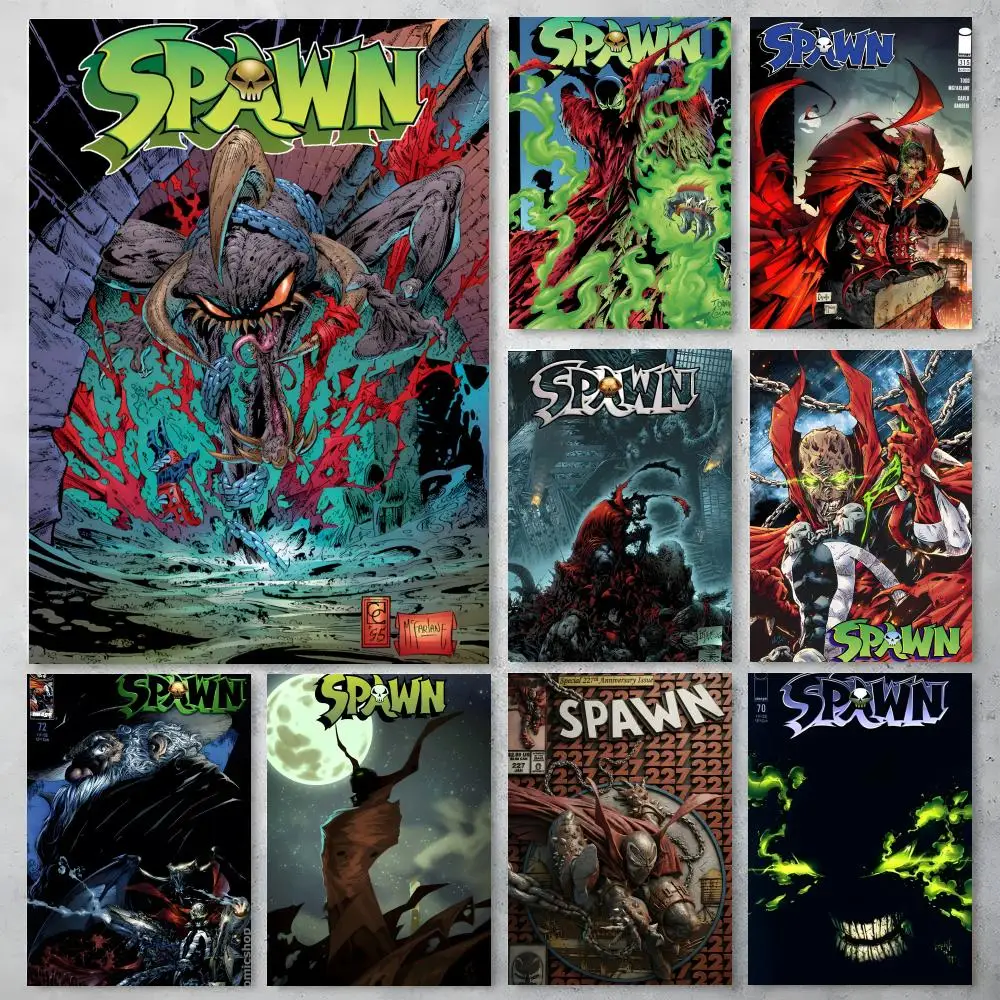 Anime Spawn Todd McFarlane Poster Self-adhesive Art Waterproof Paper Sticker Coffee House Bar Room Wall Decor